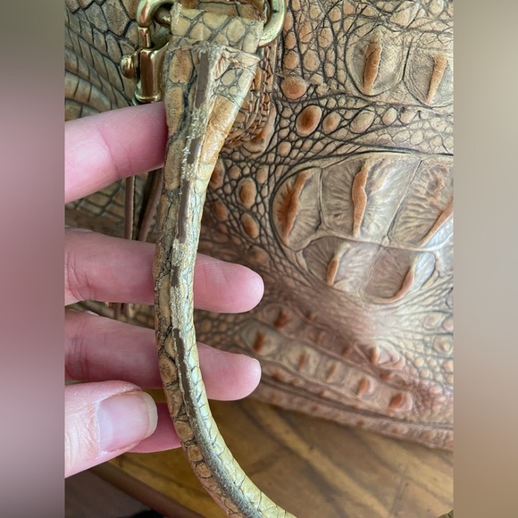 BRAHMIN Vivian Dome Bag Light Almond Color Purse Top Handles & Shoulder Strap - Picture 11 of 16